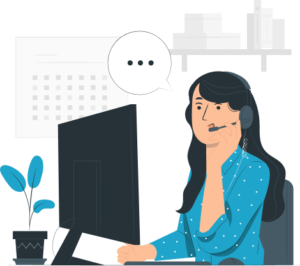 Consultant on a customer call illustration